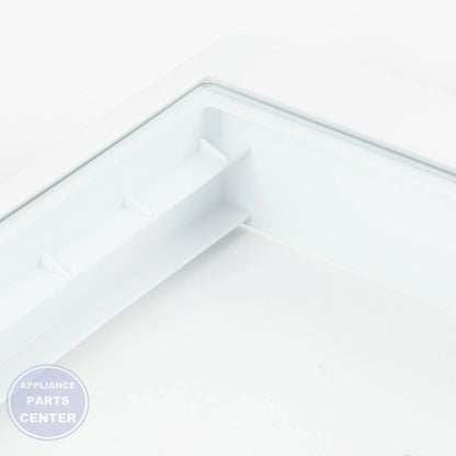 VEGETABLE DRAWER COVER WITH GLASS WR71X42025 - Side view with glass material for durability