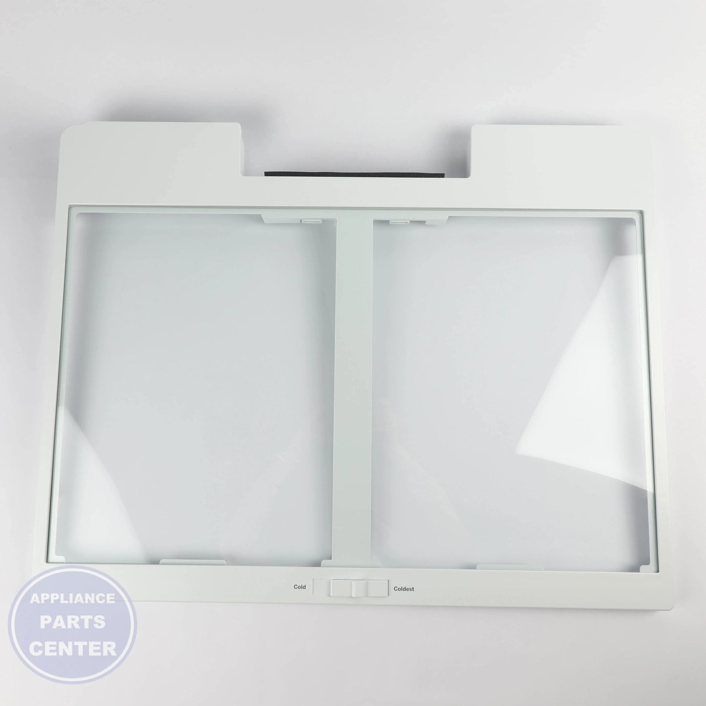 FULL-WIDTH DRAWER COVER WITH GLASS WR71X42026 - Side view with 15 lbs support capacity