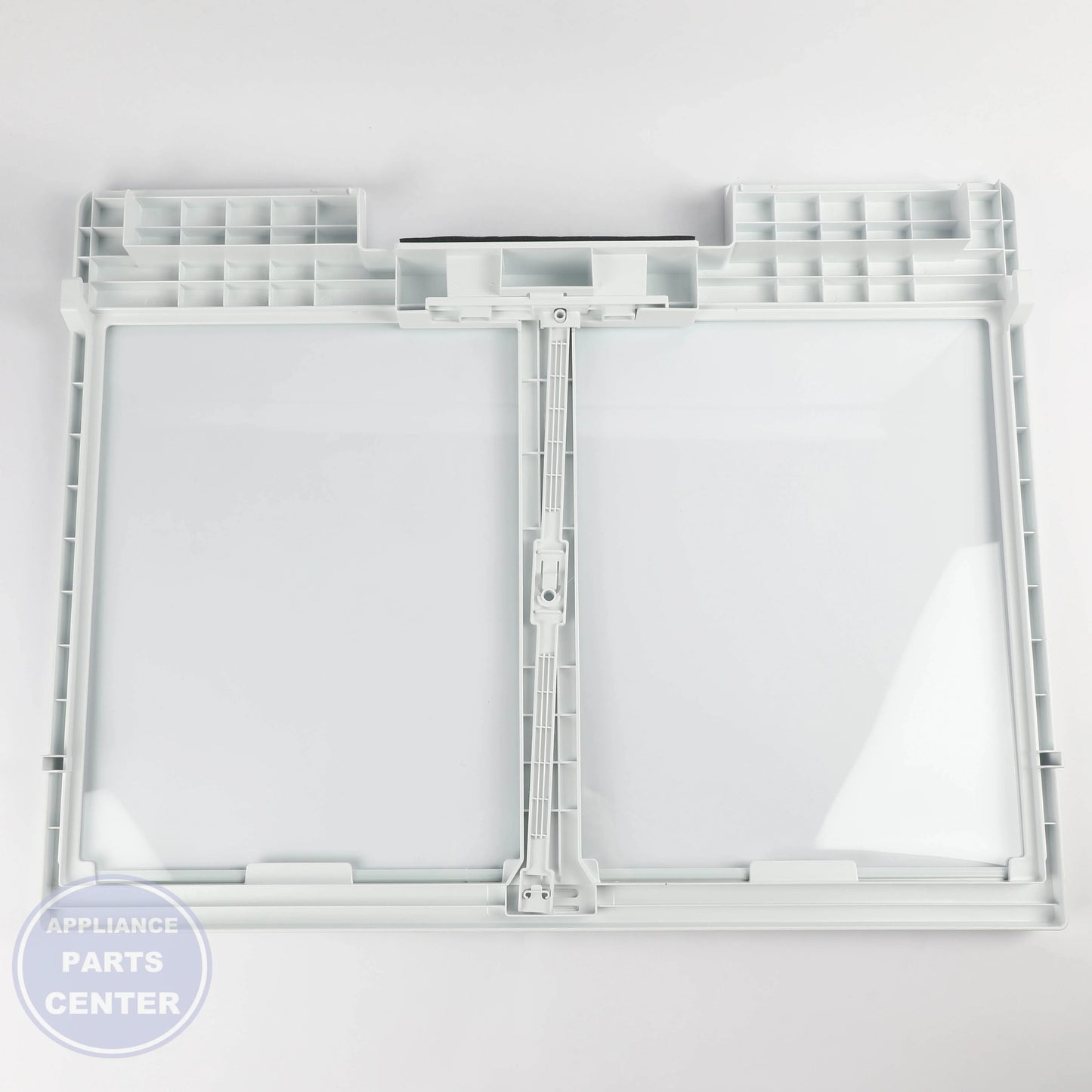 GEH FULL-WIDTH DRAWER COVER WITH GLASS WR71X42026 - Main view showing glass front for GEH models