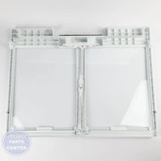 GEH FULL-WIDTH DRAWER COVER WITH GLASS WR71X42026 - Main view showing glass front for GEH models