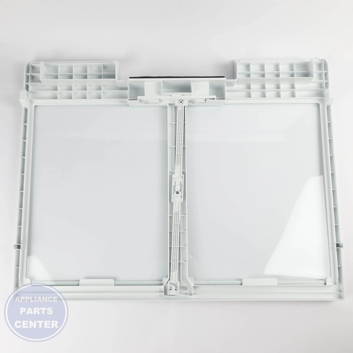 GEH FULL-WIDTH DRAWER COVER WITH GLASS WR71X42026 - Main view showing glass front for GEH models