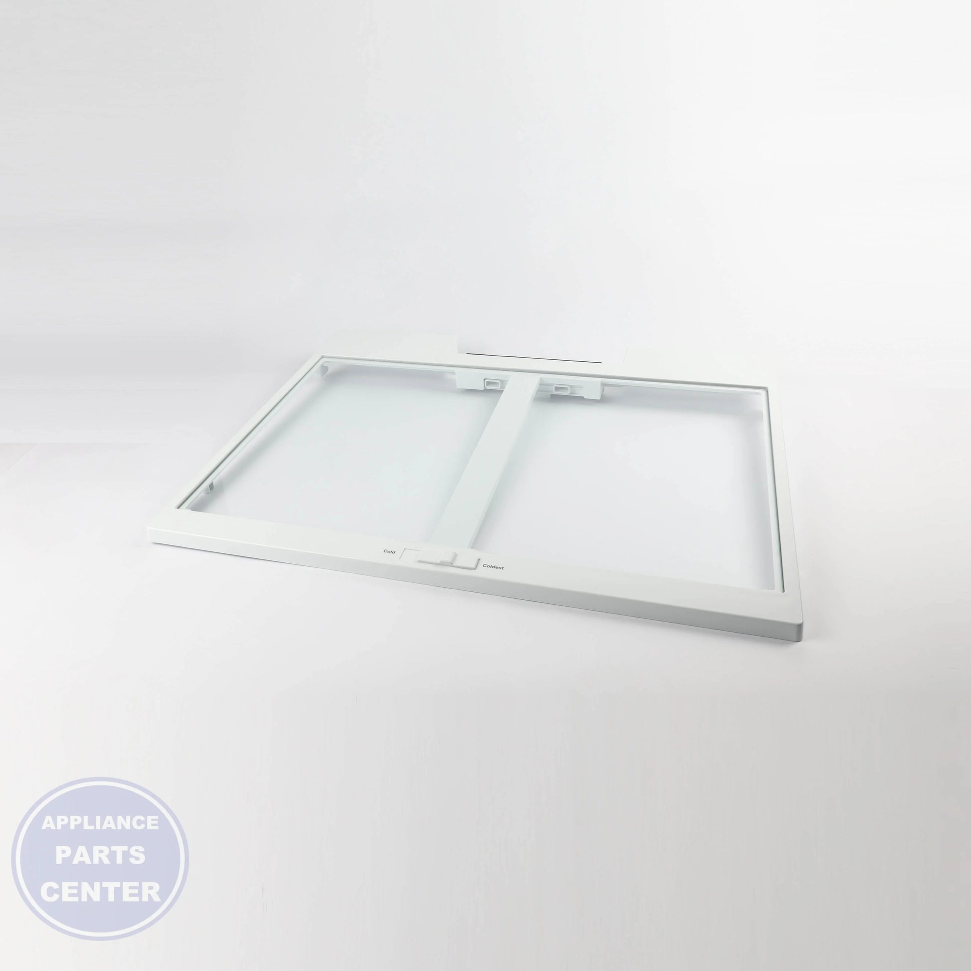 GEH FULL-WIDTH DRAWER COVER WITH GLASS WR71X42026 - Installation in GEH model showcasing key mounting points