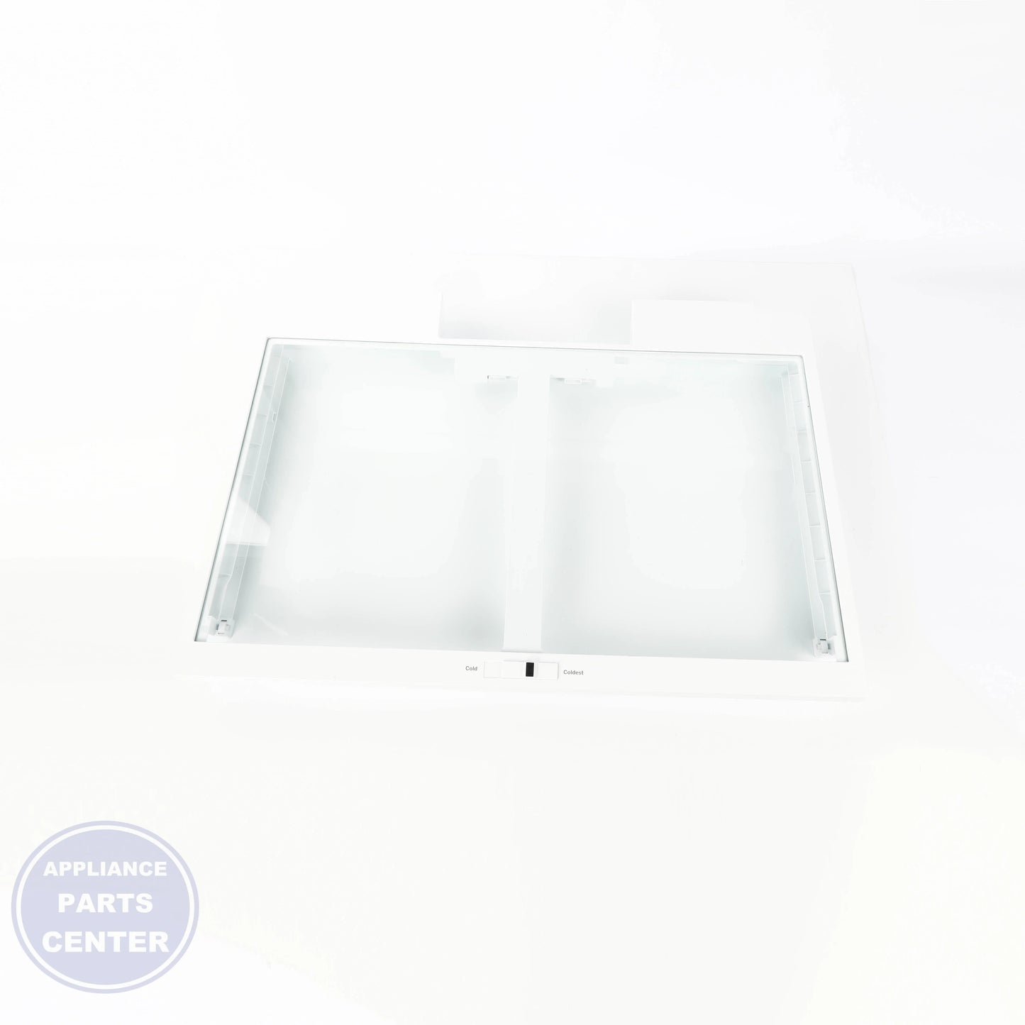 GEH FULL-WIDTH DRAWER COVER WITH GLASS WR71X42032 - Installation in GEH model showcasing easy mounting points
