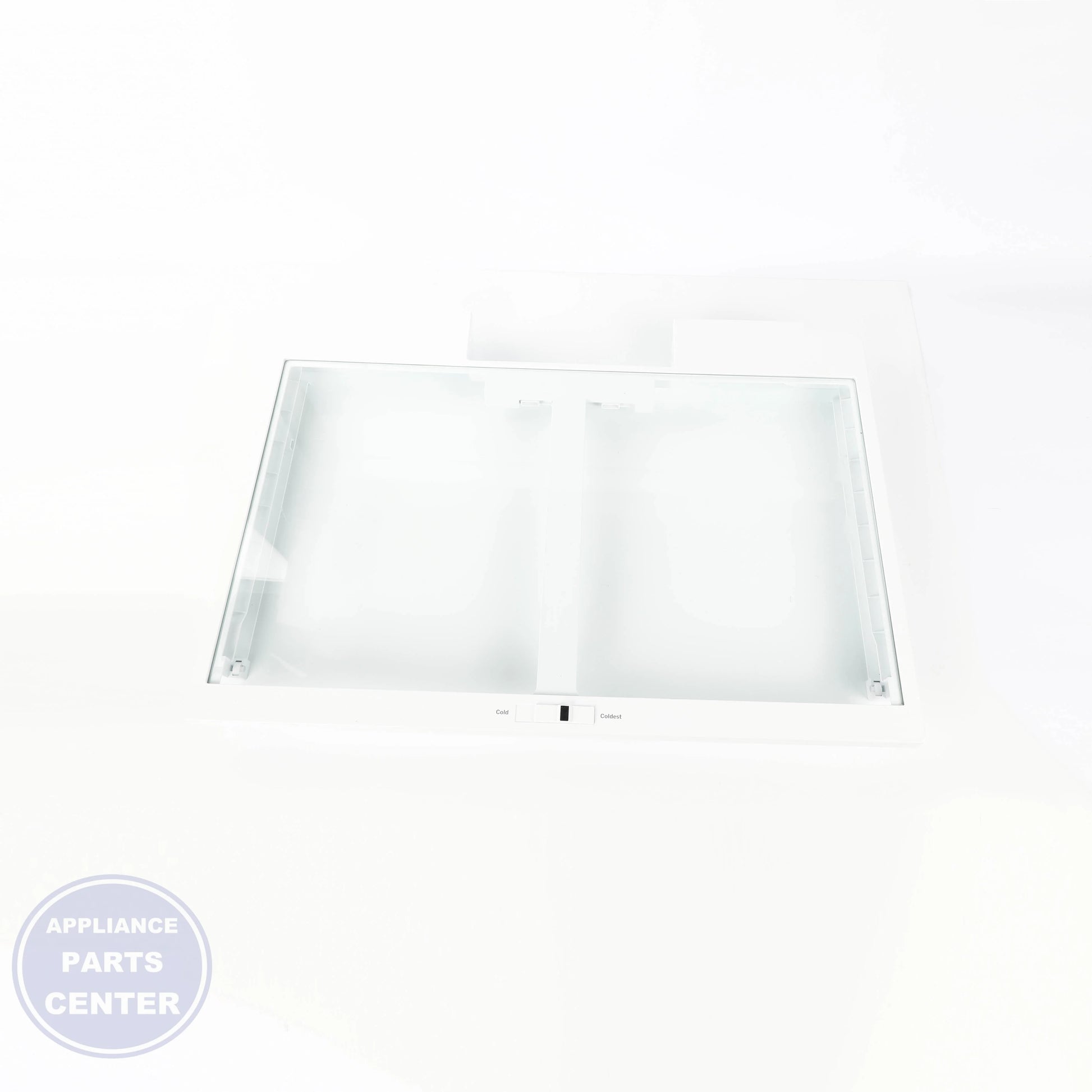 GEH FULL-WIDTH DRAWER COVER WITH GLASS WR71X42032 - Installation in GEH model showcasing easy mounting points