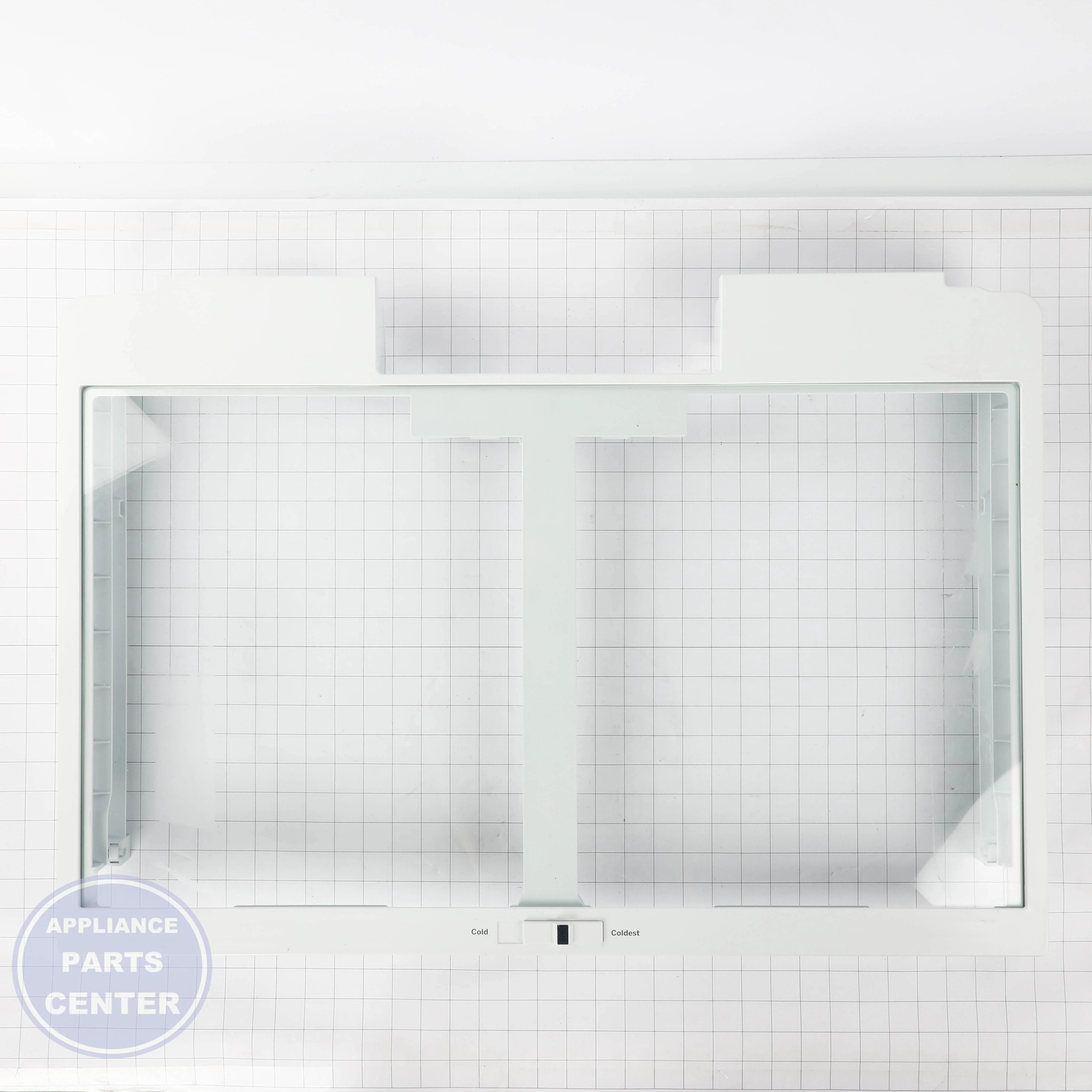 GEH FULL-WIDTH DRAWER COVER WITH GLASS WR71X42032 - Installation in GEH model showcasing easy mounting points