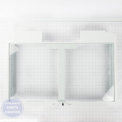 GEH FULL-WIDTH DRAWER COVER WITH GLASS WR71X42032 - Installation in GEH model showcasing easy mounting points