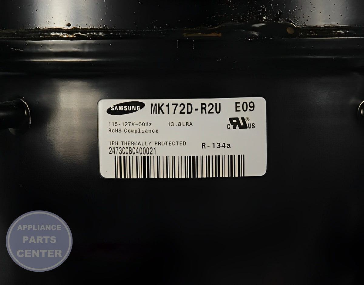 Compressor WR87X10185 - Side view with X inches height Y inches width