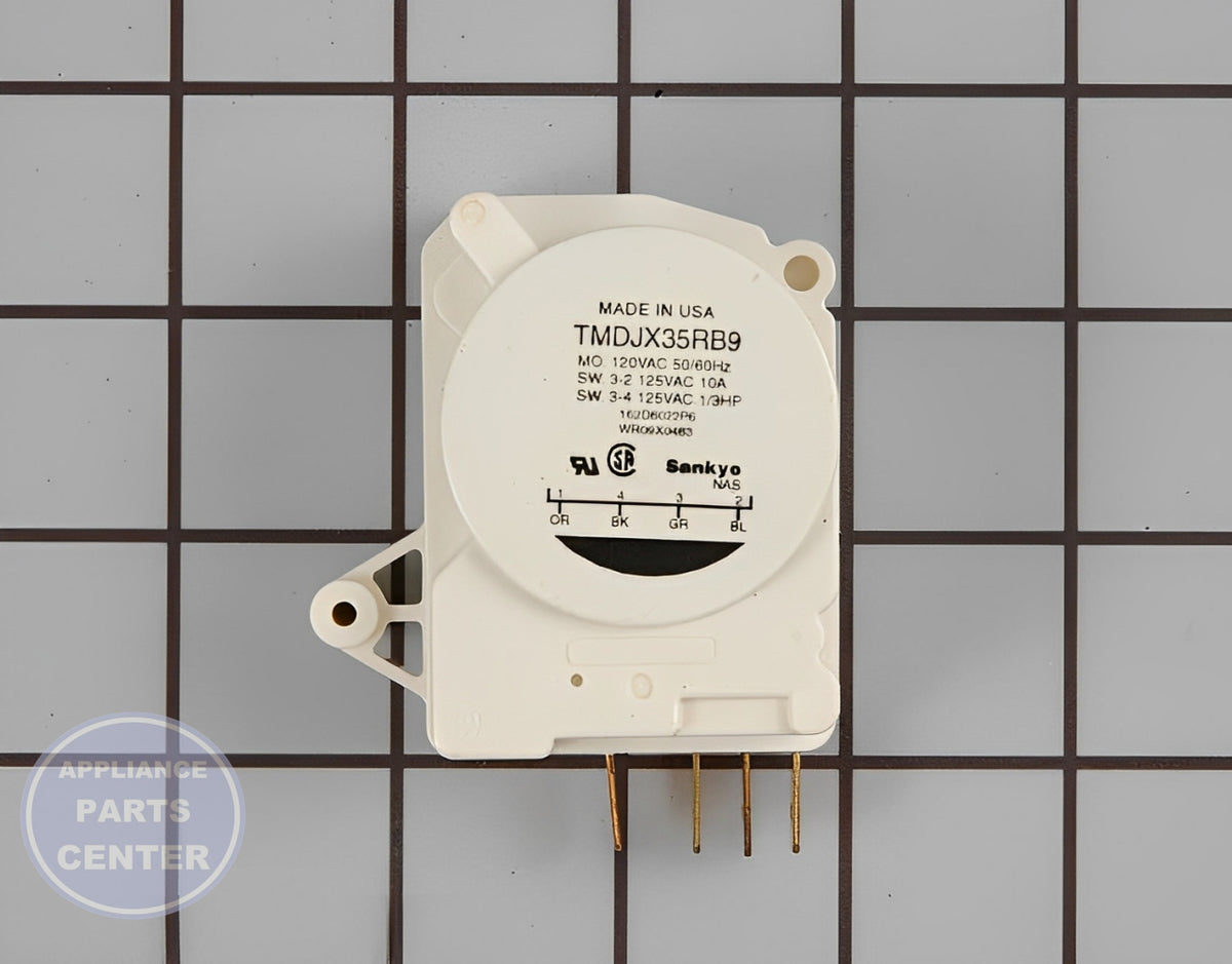 GE REFRIGERATOR DEFROST TIMER 10 HOUR 35 MINUTE WR9X483 - Main view showing precise defrosting for GEN models