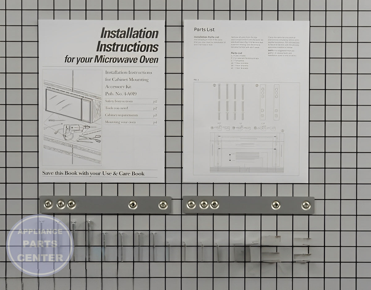 GE Microwave Installation Kit WX4-A019 - Detailed view of secure mounting components