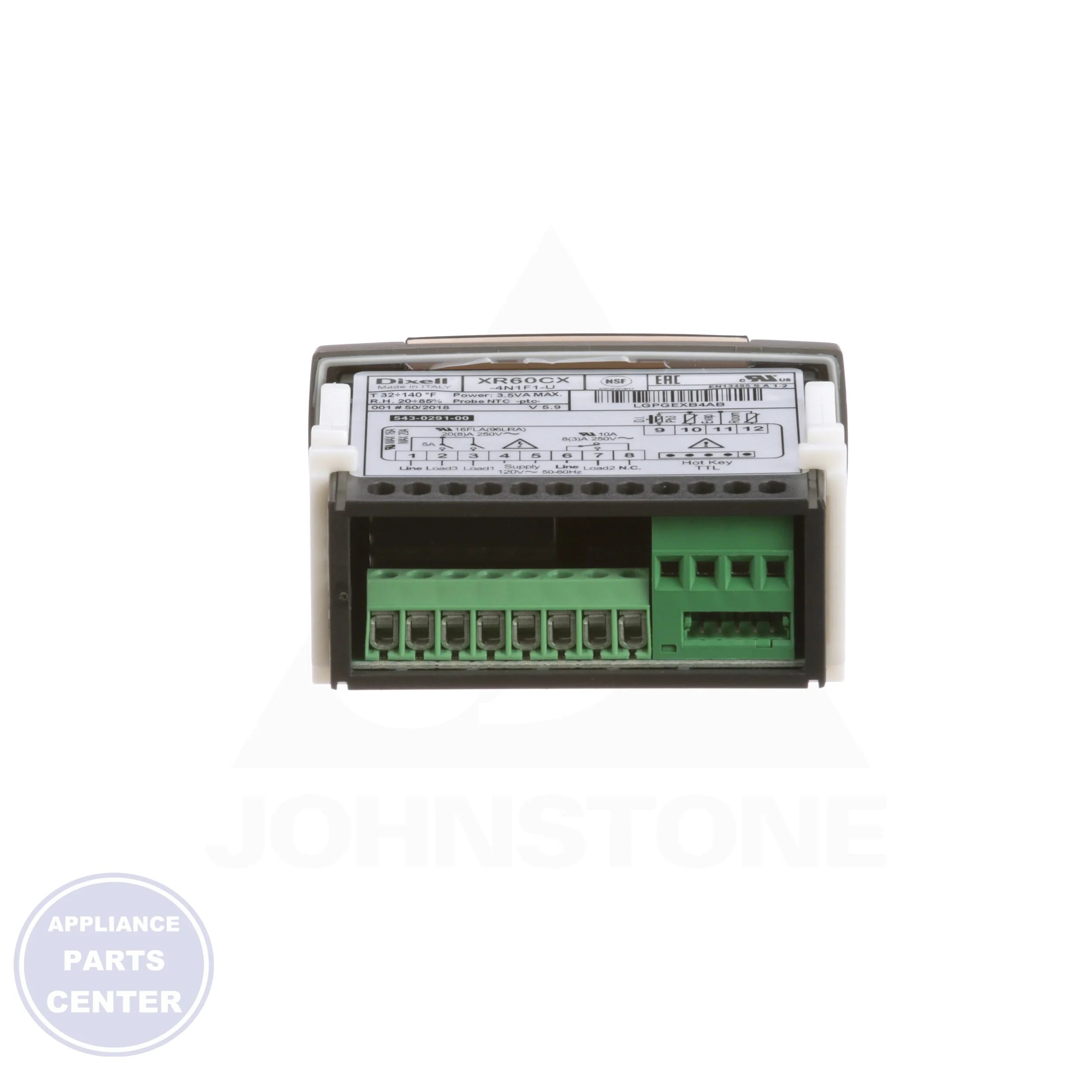 Universal XR 120V Temperature Control XR60CX-4N1F1-UR - Side view with precise specifications