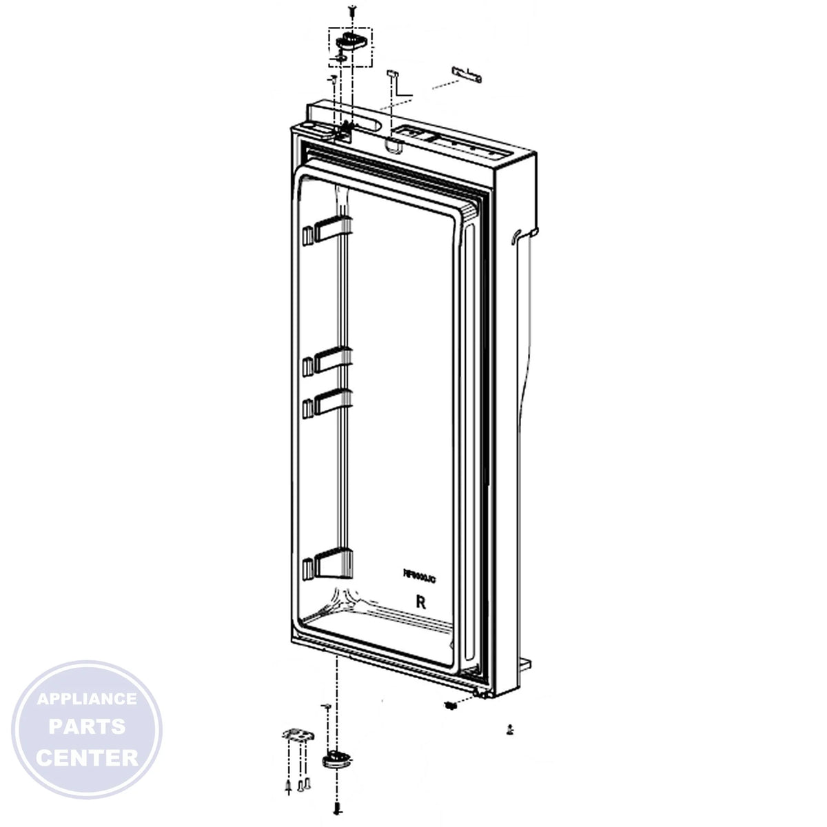 SAM A/S ASSY-PACKING DOOR REF RIGHT;RF9000JC DA82-03009N - Main view showing tight seal for RF9000JC model