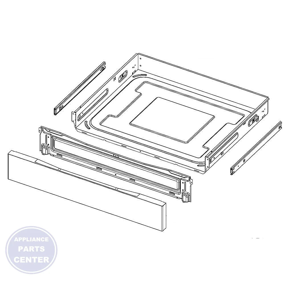 Samsung ASSY DRAWER DG94-03617A - Main view showing rail type construction for NX63T8 series