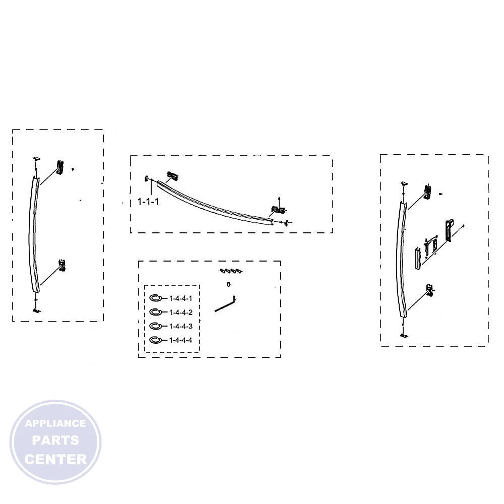 SAM Refrigerator ASSY HANDLE KIT DA98-02887C - Main view showing sleek design for various models