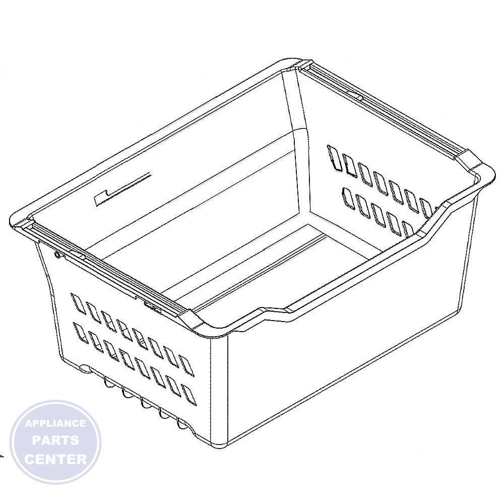 GEH WR71X24744 BASKET BOTTOM ASM FZ - Main view showing spacious storage for GEH refrigerator models