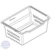 GEH WR71X24744 BASKET BOTTOM ASM FZ - Main view showing spacious storage for GEH refrigerator models