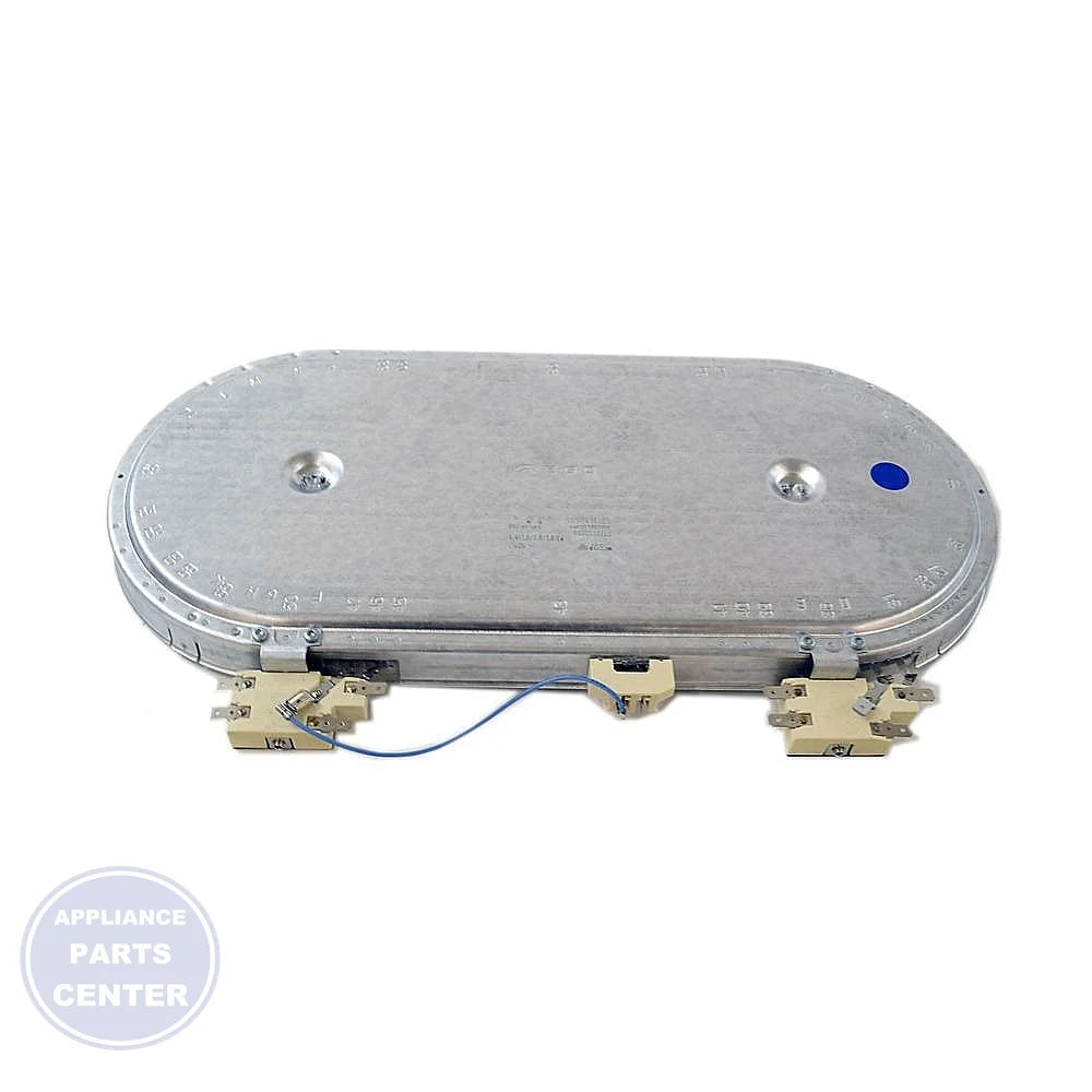 BOSCH RANGE HEATING ELEMENT 00443384 - Side view with exact specifications