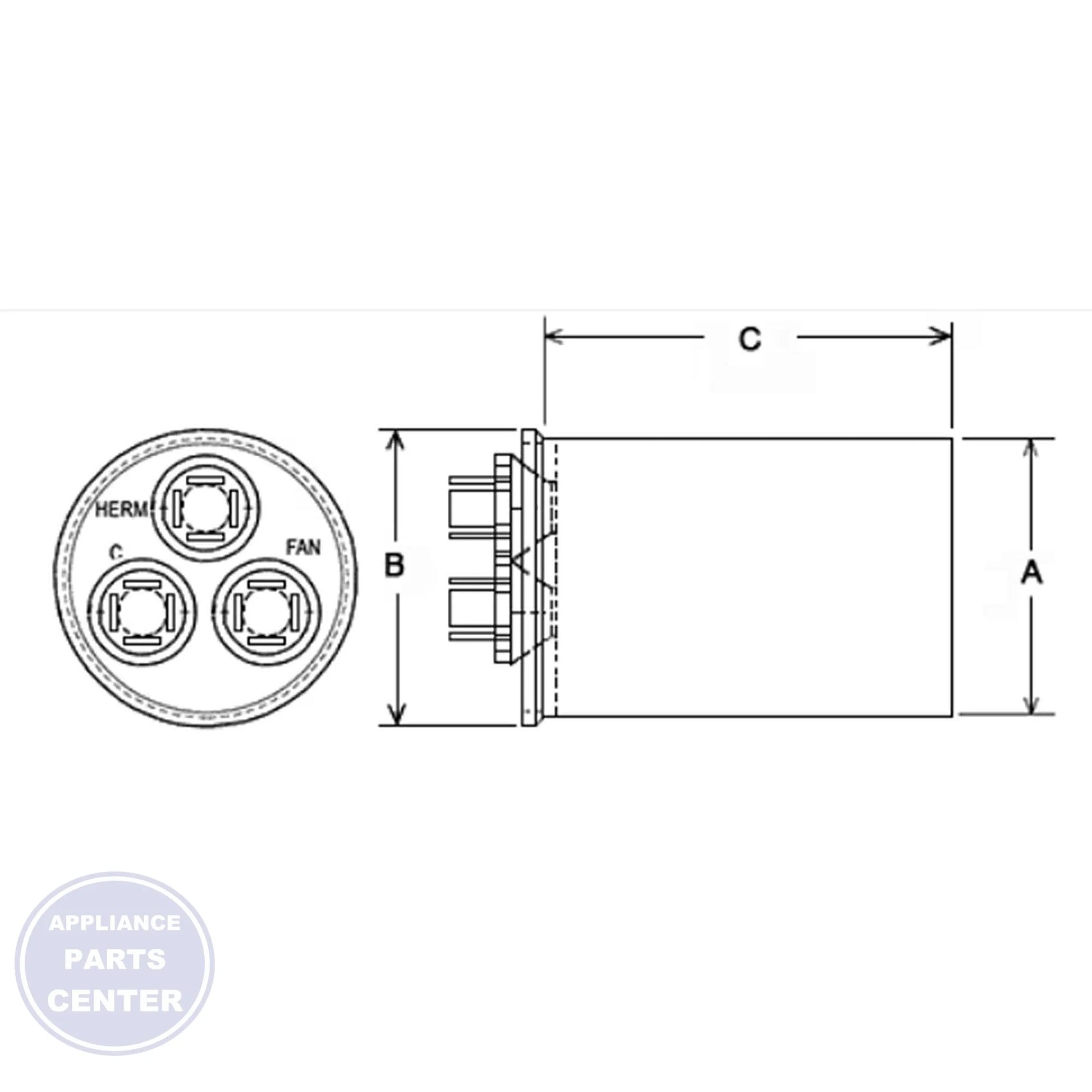 COMFORT-AIRE CAPACITOR 43-25133-06 - Main view showing energy storage for specific models