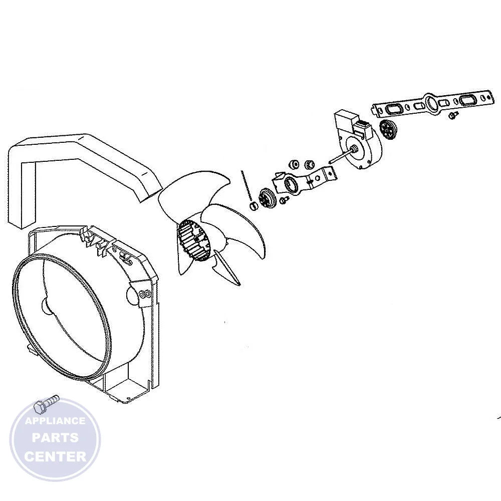 GEH CONDENSER FAN & HOUSING WR60X29573 - Main view showing efficient cooling for specific models
