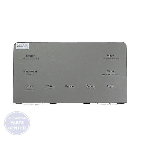 GEH CONTROL DISPLAY STAINLESS STEEL WR55X30121 - Main view showing circuit board & timer for GEH models