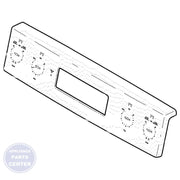 GEH CONTROL PANEL TRIM AND BRACKETS ASM SS WB07X31262 - Main view showing stainless steel construction for GEH Range/Stove/Oven models