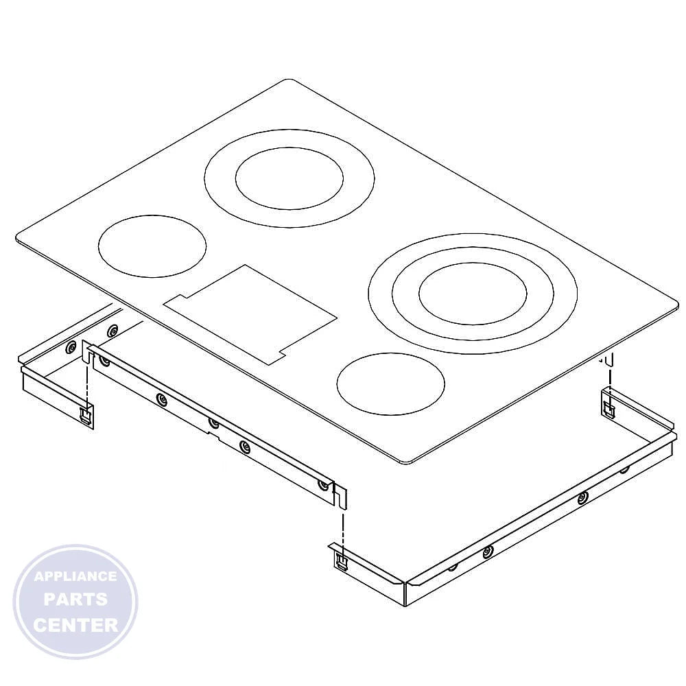 WPL COOKTOP W10365148 - Main view showing efficient heat distribution for W10318984, W10485983, W10566726 models