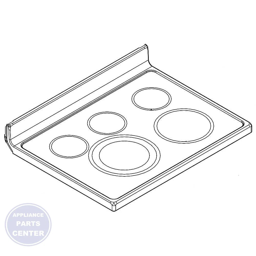 Whirlpool COOKTOP W10794932 - Main view showing even heat distribution for WPL1234 models