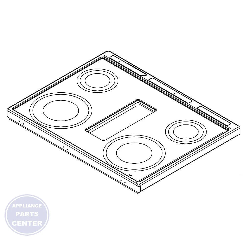 WPL COOKTOP W10818724 - Main view showing durable design for WPL Range/Stove/Oven models