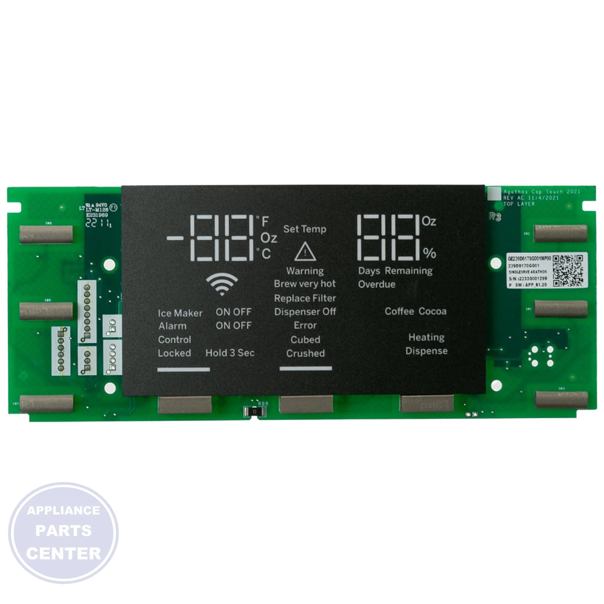 GEH DISPENSER BOARD - KCUP WR55X41027 - Main view showing efficient KCUP dispensing for GEH models