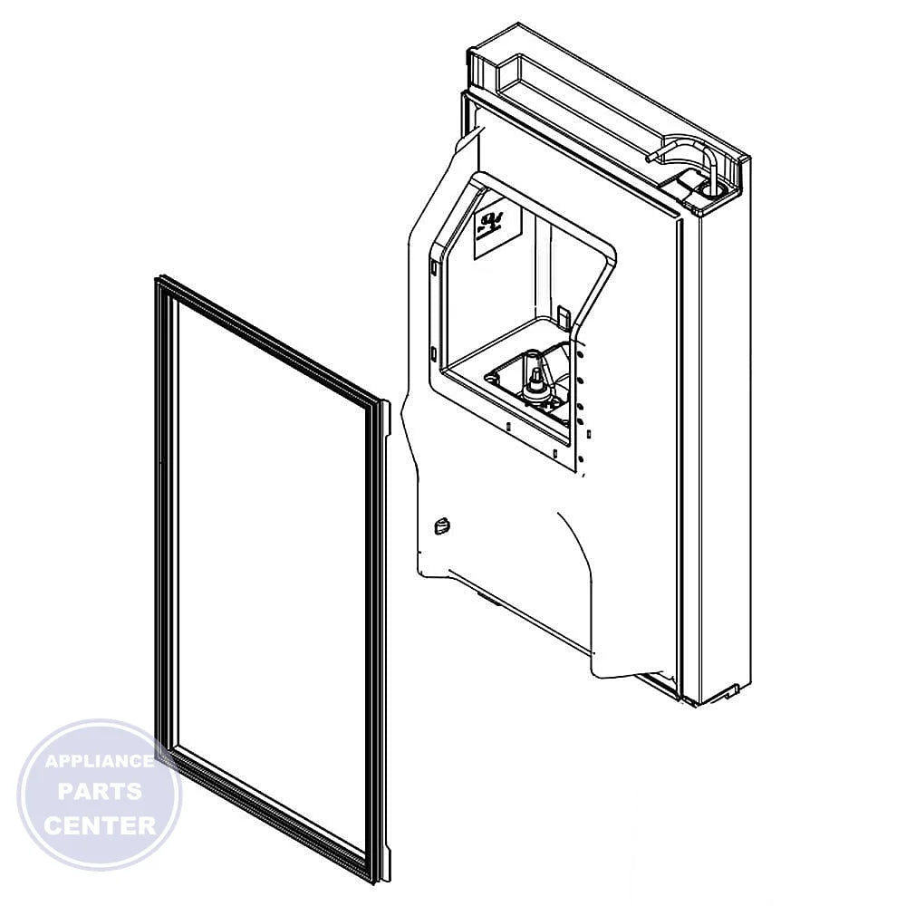 WPL Refrigerator DOR-FIP SS W10815695 - Main view showing tight seal for W10634612