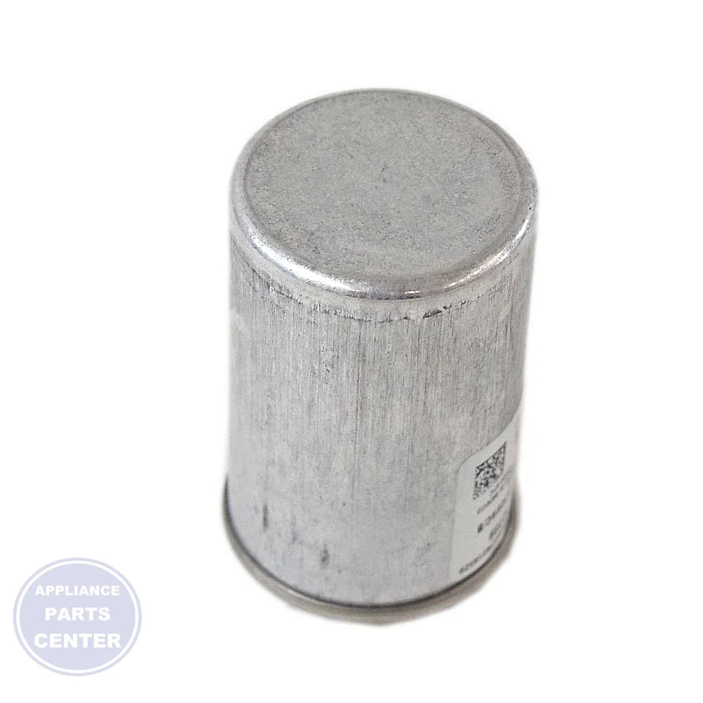 DUAL CAPAC 40/3 MFD 370V ROUND - Side view with 40/3 MFD and 370V specs