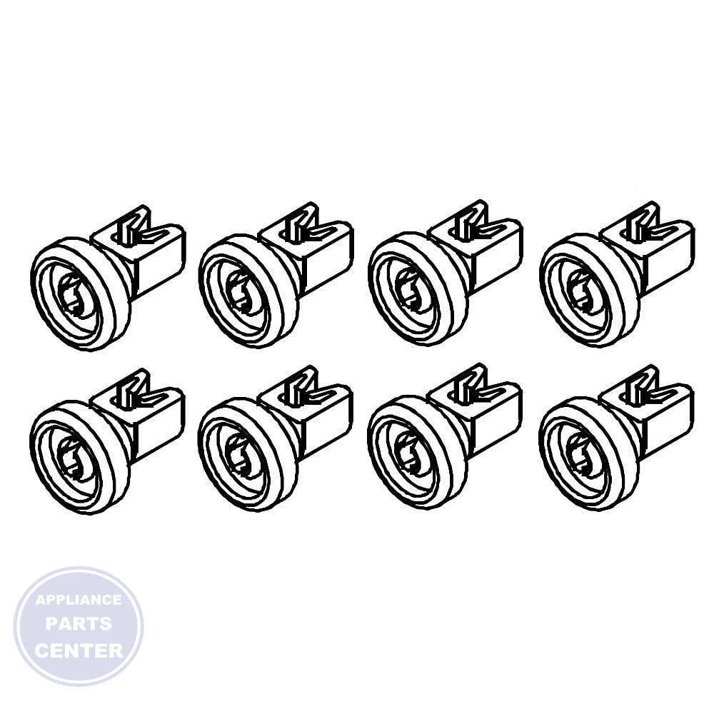 FRIGIDAIRE DISHWASHER RACK ROLLER 405507213 - Main view showing smooth operation for Frigidaire dishwasher models