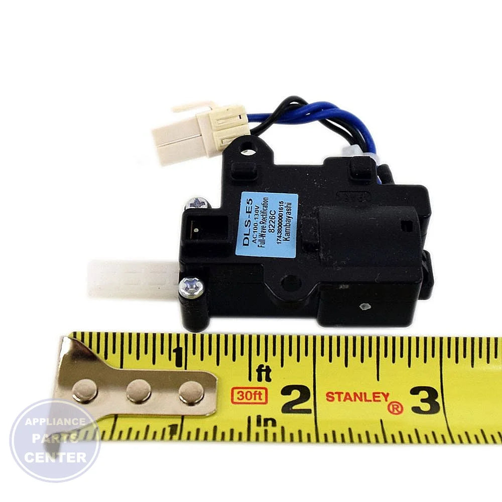 FRIGIDAIRE DOOR LOCK ASSEMBLY 5304511338 - Side view with precise measurements