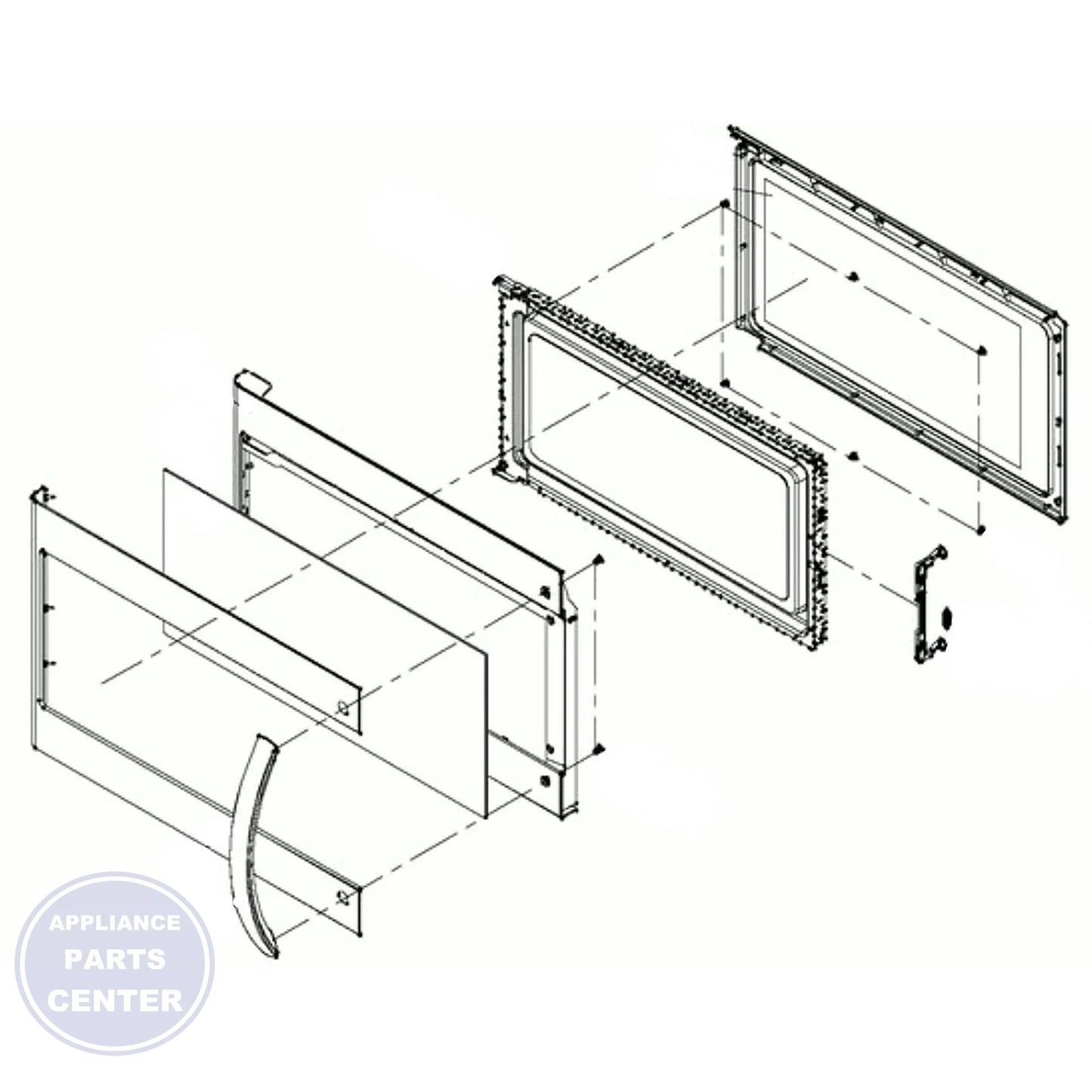 FRIGIDAIRE MICROWAVE DOOR ASSEMBLY 5304522787 - Main view showing secure closure for various models