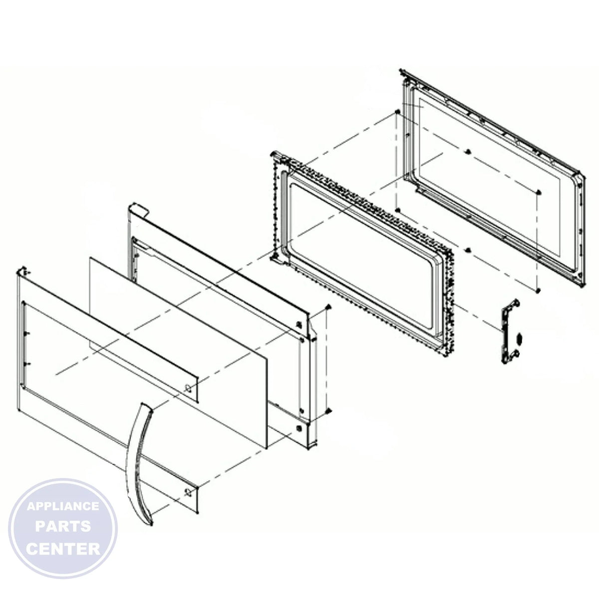 FRIGIDAIRE MICROWAVE DOOR ASSEMBLY 5304522787 - Main view showing secure closure for various models