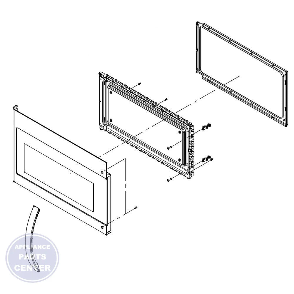 FRIGIDAIRE MICROWAVE DOOR ASSEMBLY 5304523967 - Main view showing tight seal for specific models