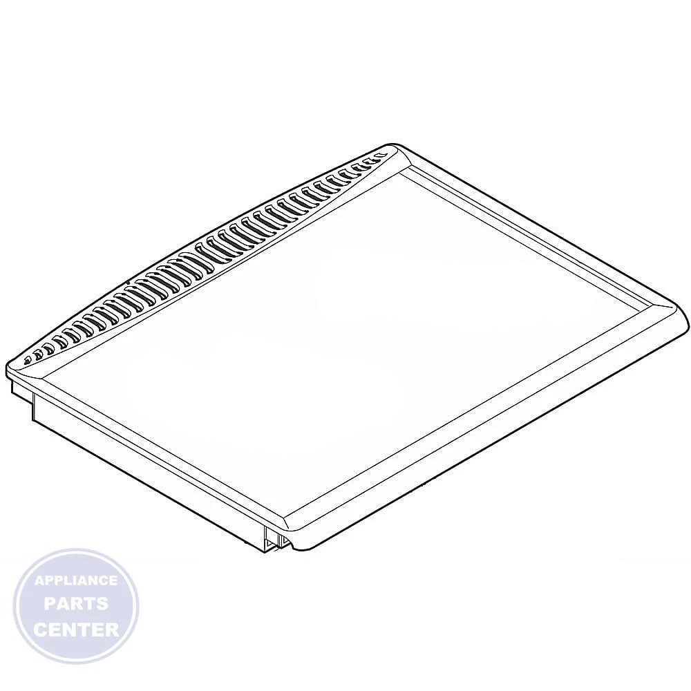 FRIGIDAIRE Refrigerator Crisper Pan Cover 242201802 - Main view showing secure fit for FRIGIDAIRE and WCI models