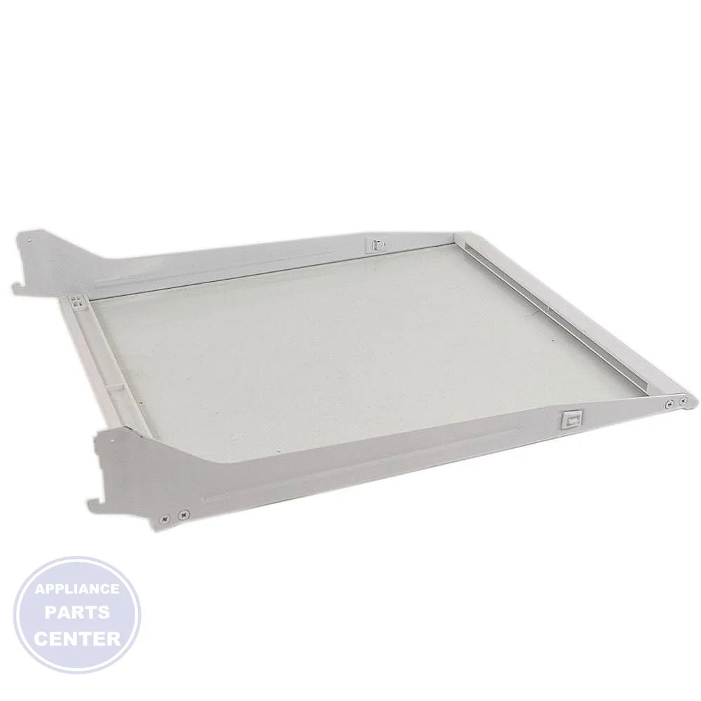 FRIGIDAIRE REFRIGERATOR SHELF ASSEMBLY 5304510350 - Side view with precise measurements