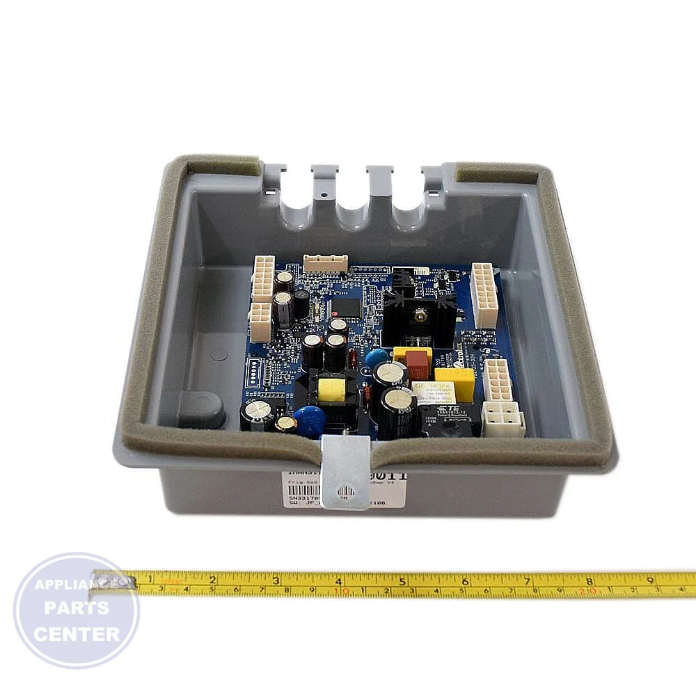 FRIGIDAIRE REFRIGERATOR SWITCHBOARD 5303918525 - Side view with precise measurements