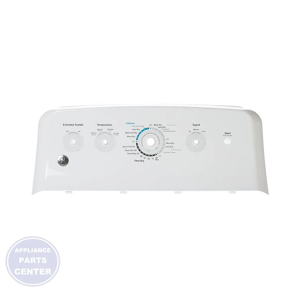 GE BACKSPLASH ASSEMBLY WE03X24547 - Main view showing superior panel protection for GEN Dryer models