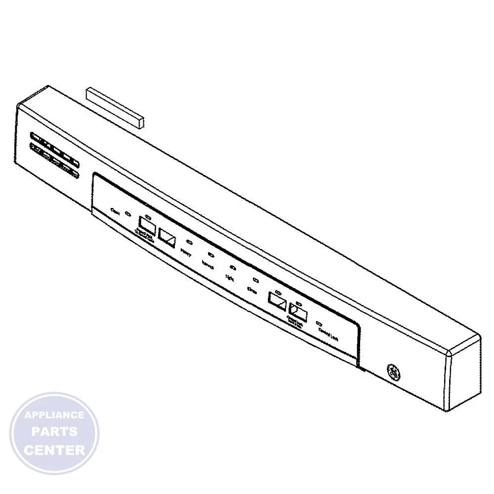 GE DISHWASHER CONTROL PANEL ASSEMBLY STAINLESS STEEL WD34X22635 - Main view showing sleek design for compatible GE models