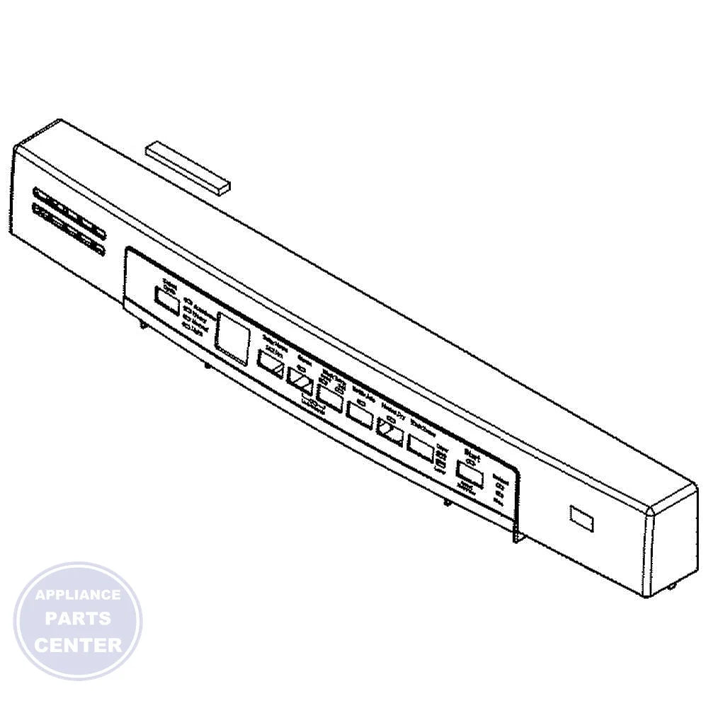 GE DISHWASHER STAINLESS STEEL CONTROL PANEL ASSEMBLY WD34X24466 - Main view showing sleek design for GE dishwasher models