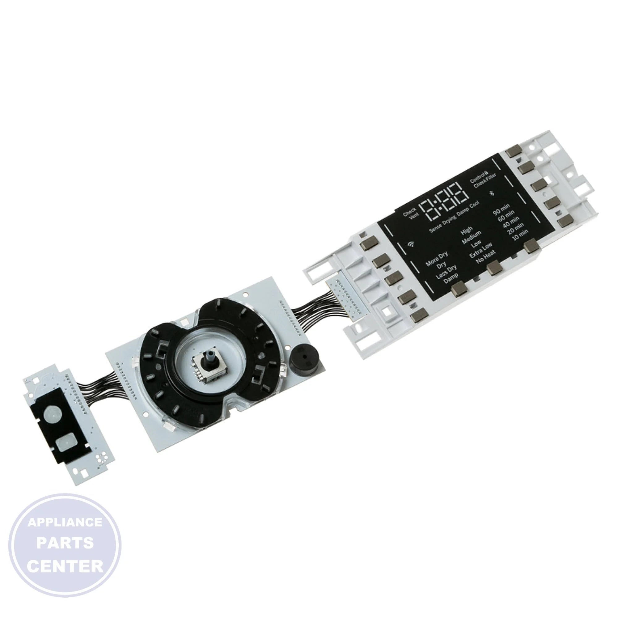 GE FRONT LOAD DRYER USER INTERFACE BOARD WE22X37717 - Main view showing user-friendly controls for various GE dryer models