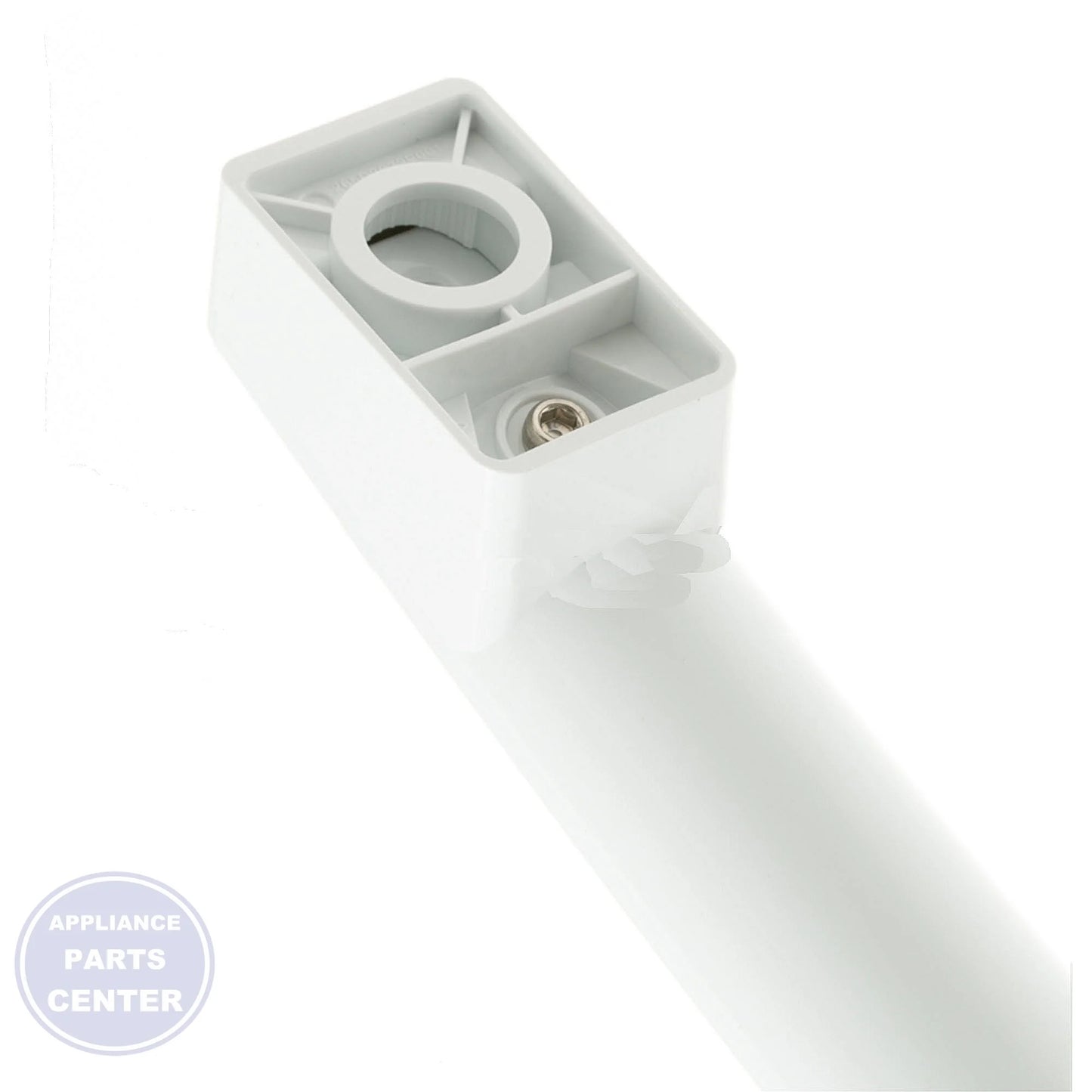 GE HANDLE WHITE WD09X25572 - Side view with precise measurements