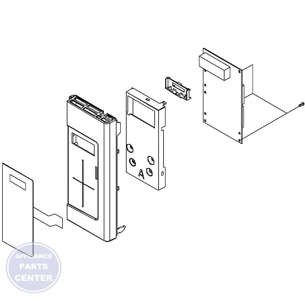 GE MICROWAVE CONTROL ASSEMBLY WB27X11218 - Main view showing control panel for various GE models