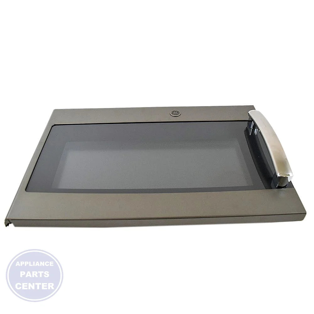 GE MICROWAVE DOOR ASSEMBLY WB56X21880 - Main view showing secure closure for GEN models