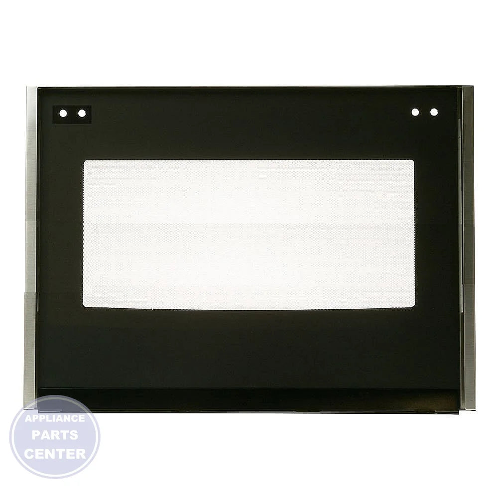 GE OVEN STAINLESS STEEL OUTER DOOR WB56X35473 - Detailed view of durable stainless steel material