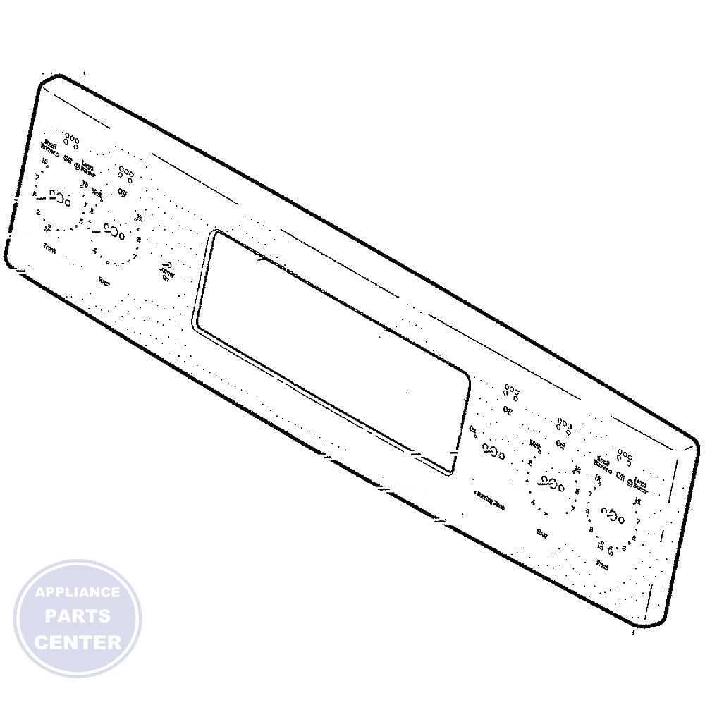 GE RANGE CONTROL TRIM ASSEMBLY WB07X25055 - Main view showing seamless fit for GE models