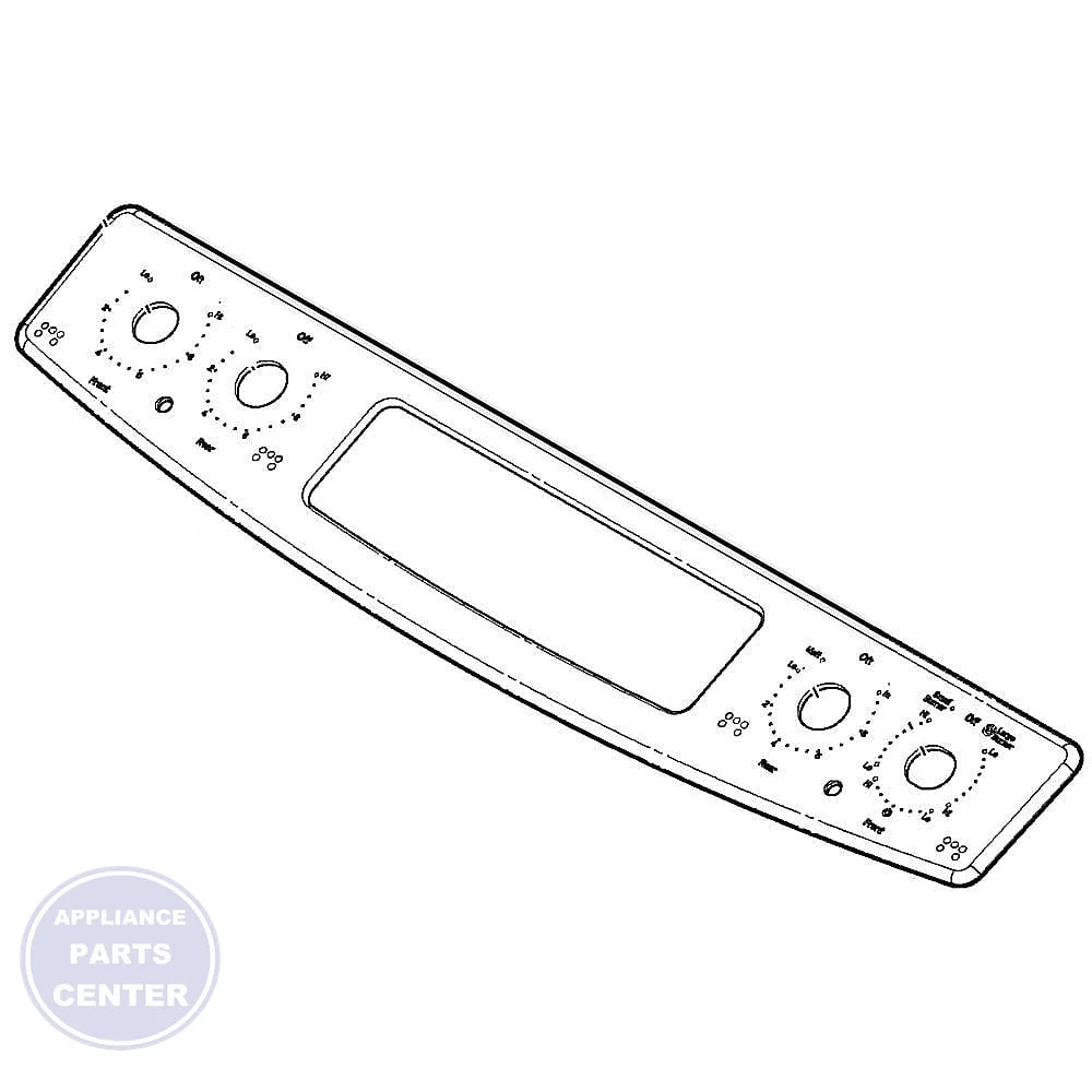 GE RANGE OVERLAY PANEL ASSEMBLY WB07X26753 - Main view showing sleek design for GE Range models