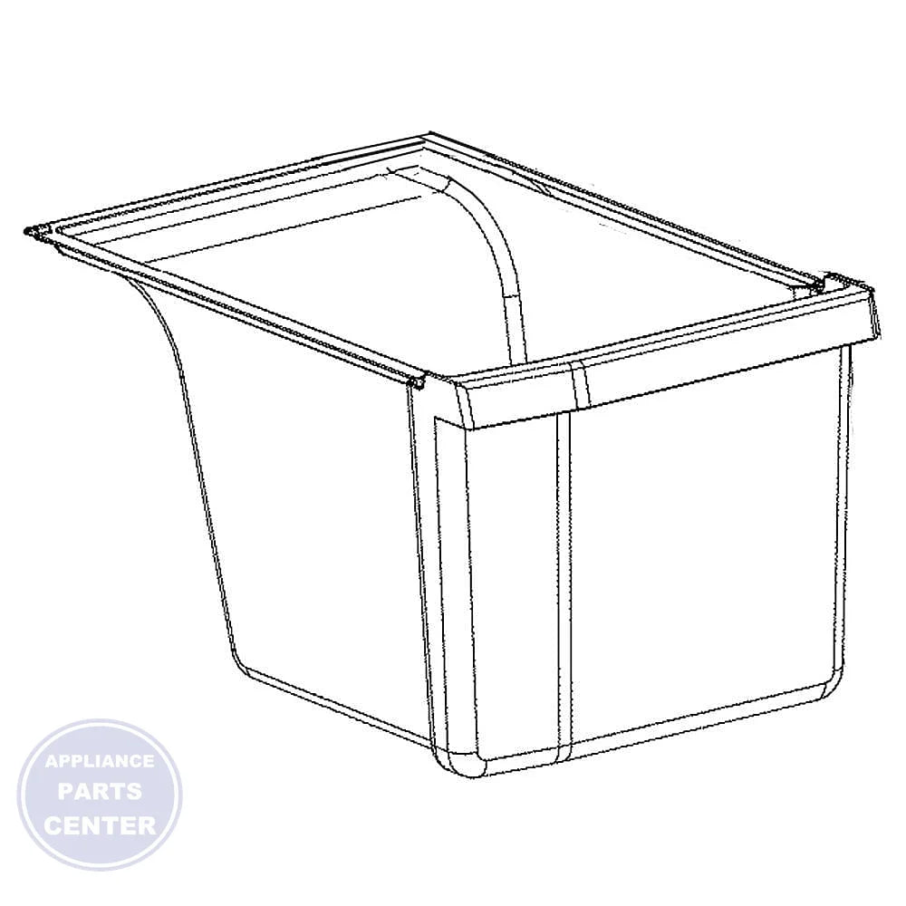 GE REFRIGERATOR LEFT HAND VEGETABLE PAN WR71X22730 - Main view showing ample produce storage for specific models