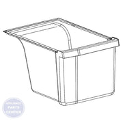 GE REFRIGERATOR LEFT HAND VEGETABLE PAN WR71X22730 - Main view showing ample produce storage for specific models